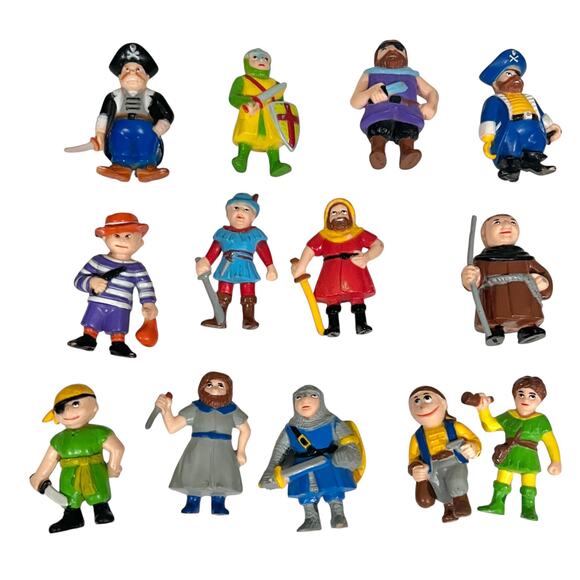Vintage 90s SOMA Pirates & Robin Hood Knights Mini Figures Mixed Lot of 13 - Picture 1 of 6